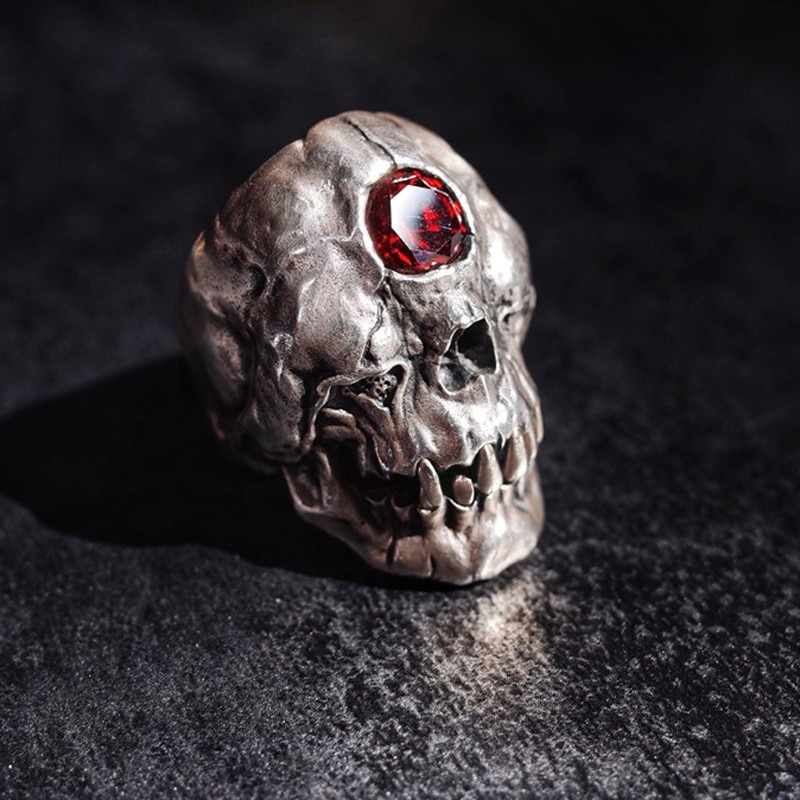 EYHIMD-Cyclops-Skull-Ring-Red-Cz-Crystal-on-The-Forehead,-Gothic-Punk-Men's-Stainless-Steel-Biker-Jewelry-Gift-for-Him EYHIMD Cyclops Skull Ring Red Cz Crystal on The Forehead, Gothic Punk Men's Stainless Steel Biker Jewelry Gift for Him