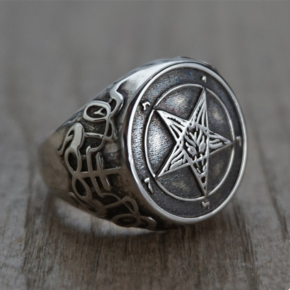 EYHIMD-Occult-Stainless-Steel-Sigil-of-Baphomet-Ring-Gothic-Witch-Church-of-Satan-Cross-Rings-Satanic-Lucifer-Jewelry EYHIMD Occult Stainless Steel Sigil of Baphomet Ring Gothic Witch Church of Satan Cross Rings Satanic Lucifer Jewelry