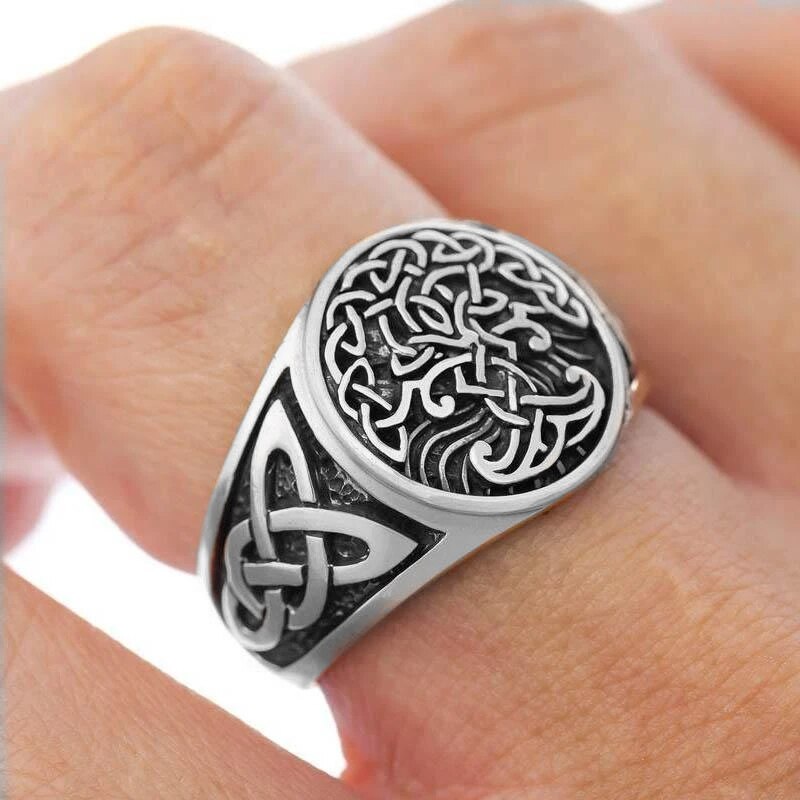 EYHIMD-Viking-Tree-of-Life-Yggdrasil-Celtics-Knotwork-Ring-Men's-Stainless-Steel-Norse-Amulet-Jewellery EYHIMD Viking Tree of Life Yggdrasil Celtics Knotwork Ring Men's Stainless Steel Norse Amulet Jewellery