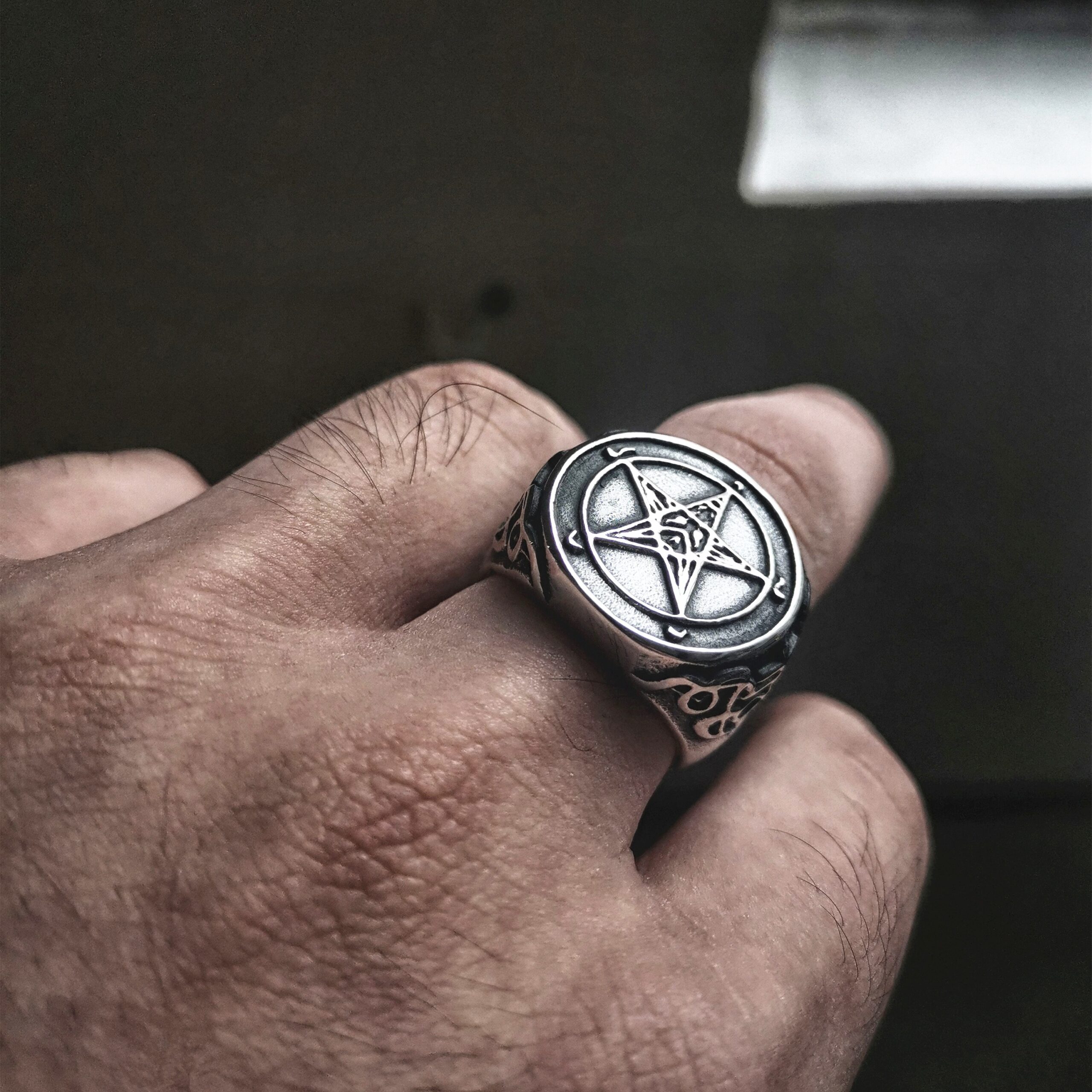 EYHIMD-Occult-Stainless-Steel-Sigil-of-Baphomet-Ring-Gothic-Witch-Church-of-Satan-Cross-Rings-Satanic-Lucifer-Jewelry EYHIMD Occult Stainless Steel Sigil of Baphomet Ring Gothic Witch Church of Satan Cross Rings Satanic Lucifer Jewelry