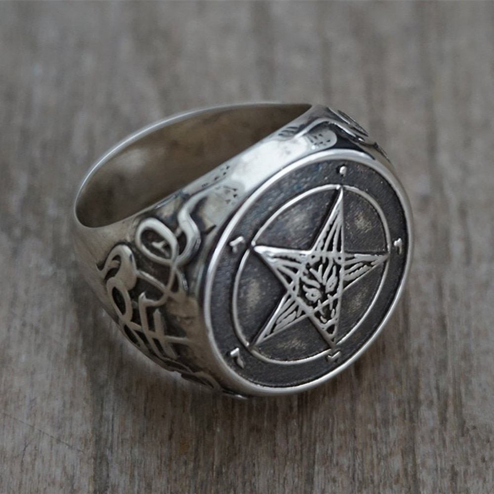EYHIMD-Occult-Stainless-Steel-Sigil-of-Baphomet-Ring-Gothic-Witch-Church-of-Satan-Cross-Rings-Satanic-Lucifer-Jewelry EYHIMD Occult Stainless Steel Sigil of Baphomet Ring Gothic Witch Church of Satan Cross Rings Satanic Lucifer Jewelry
