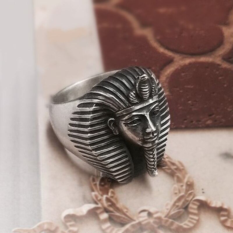 EYHIMD-Vintage-Egypt-Tutankhamun-Ring-Men's-Ancient-Pharaoh-Stainless-Steel-Biker-Rings-Egyptian-Jewelry EYHIMD Vintage Egypt Tutankhamun Ring Men's Ancient Pharaoh Stainless Steel Biker Rings Egyptian Jewelry