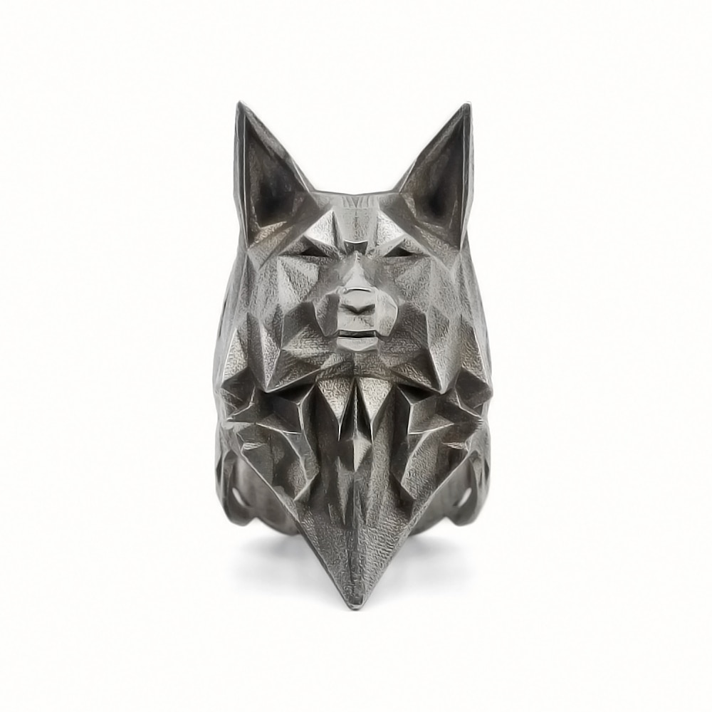 EYHIMD-Simple-Geometric-Origami-Wolf-Stainless-Steel-Ring-Men's-Fashion-Minimalism-Animal-Biker-jewelry EYHIMD Simple Geometric Origami Wolf Stainless Steel Ring Men's Fashion Minimalism Animal Biker jewelry