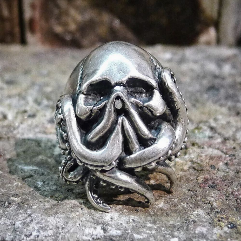 EYHIMD-Goth-Octopus-Skull-Ring-Punk-316L-Stainless-Steel-Seaman-Rings-Men-Biker-Jewelry-Gift-for-Sailor EYHIMD Goth Octopus Skull Ring Punk 316L Stainless Steel Seaman Rings Men Biker Jewelry Gift for Sailor