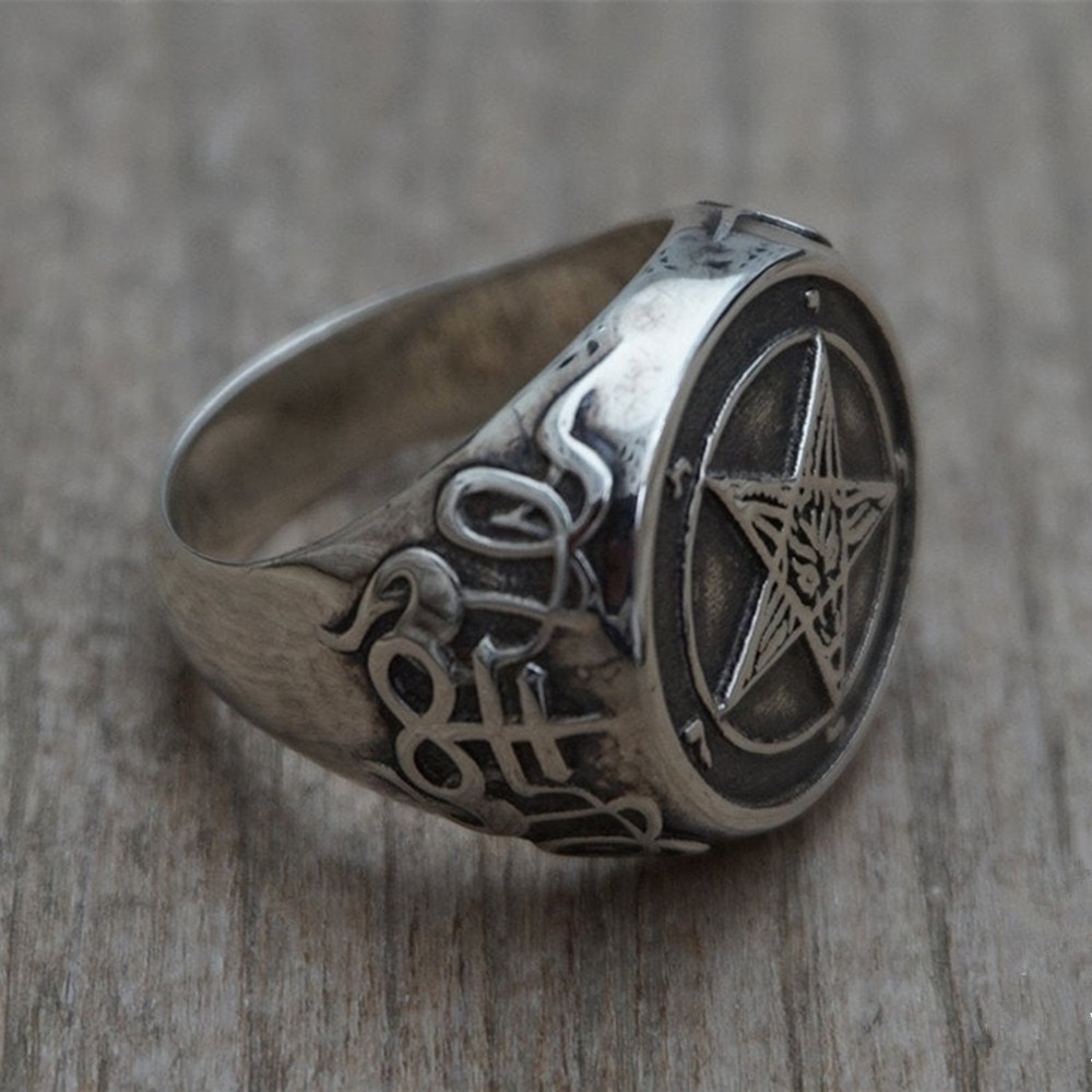 EYHIMD-Occult-Stainless-Steel-Sigil-of-Baphomet-Ring-Gothic-Witch-Church-of-Satan-Cross-Rings-Satanic-Lucifer-Jewelry EYHIMD Occult Stainless Steel Sigil of Baphomet Ring Gothic Witch Church of Satan Cross Rings Satanic Lucifer Jewelry