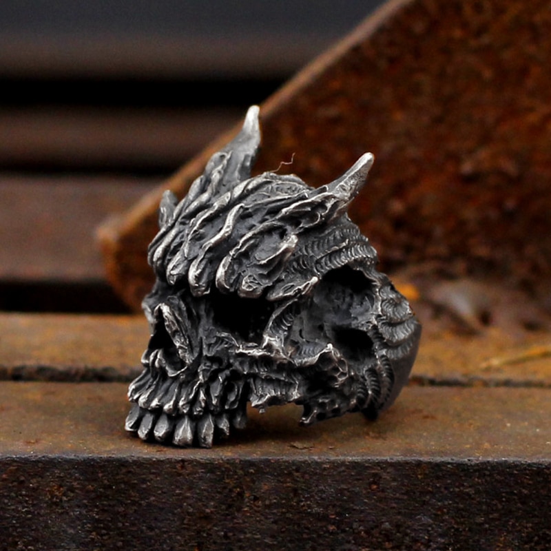 EYHIMD-Men's-Heavy-Metal-Gothic-Black-Asura-Skull-Stainless-Steel-Rings-Goth-Biker-Jewelry-Gift EYHIMD Men's Heavy Metal Gothic Black Asura Skull Stainless Steel Rings Goth Biker Jewelry Gift