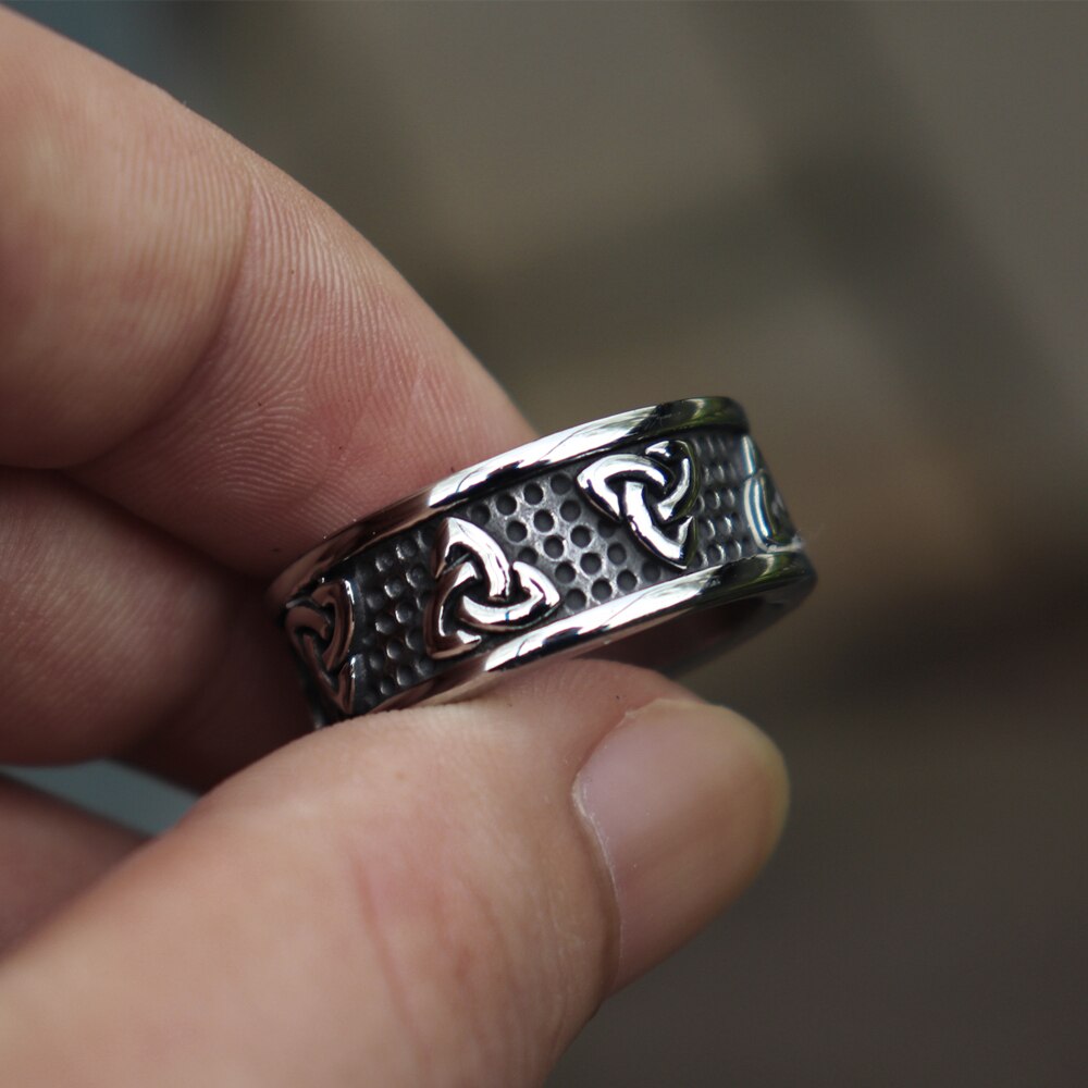 Viking-Stainless-Steel-Celtics-Knot-Ring-Men-Nordic-Trinity-Wedding-Rings-Womens-Band-Promise-Jewelry Viking Stainless Steel Celtics Knot Ring Men Nordic Trinity Wedding Rings Womens Band Promise Jewelry