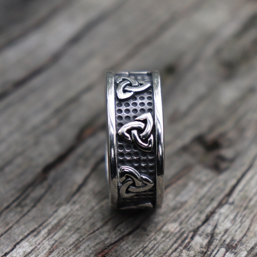 Viking-Stainless-Steel-Celtics-Knot-Ring-Men-Nordic-Trinity-Wedding-Rings-Womens-Band-Promise-Jewelry Viking Stainless Steel Celtics Knot Ring Men Nordic Trinity Wedding Rings Womens Band Promise Jewelry