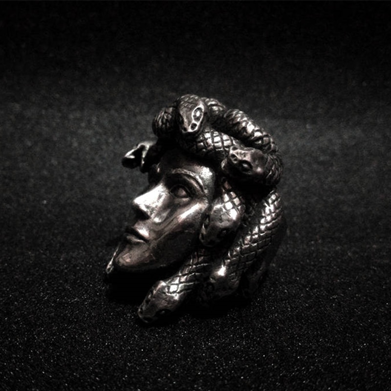 Greek-Mythology-Gorgon-Monster-316L-Stainless-Steel-Rings-Horror-Venomous-Snakes-Snake-Hair-Medusa-Ring-Punk-Biker-Jewelry Greek Mythology Gorgon Monster 316L Stainless Steel Rings Horror Venomous Snakes Snake Hair Medusa Ring Punk Biker Jewelry