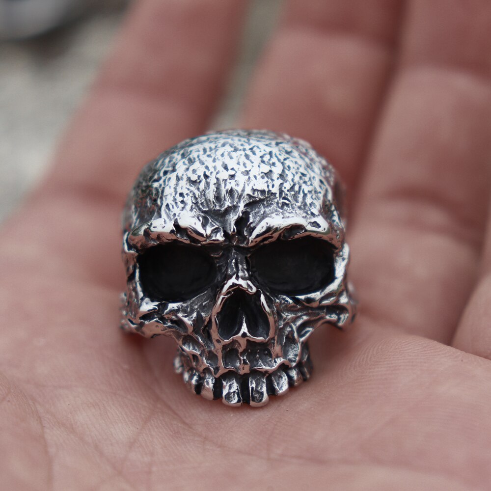 Mens-Boys-Vintage-316L-Stainless-Steel-Rugged-Skull-Rings-Fashion-Punk-Party-Biker-Jewelry Mens Boys Vintage 316L Stainless Steel Rugged Skull Rings Fashion Punk Party Biker Jewelry