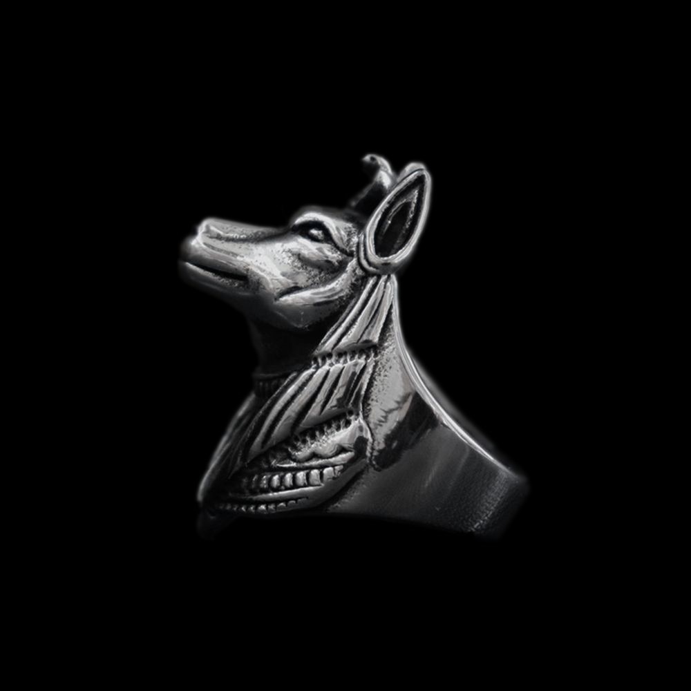 EYHIMD-Egypt-Mythology-Death-Anubis-Stainless-Steel-Ring-Egyptian-Jackal-God-Underworld-Gatekeeper-Biker-Rings-Rock-Jewelry EYHIMD Egypt Mythology Death Anubis Stainless Steel Ring Egyptian Jackal God Underworld Gatekeeper Biker Rings Rock Jewelry