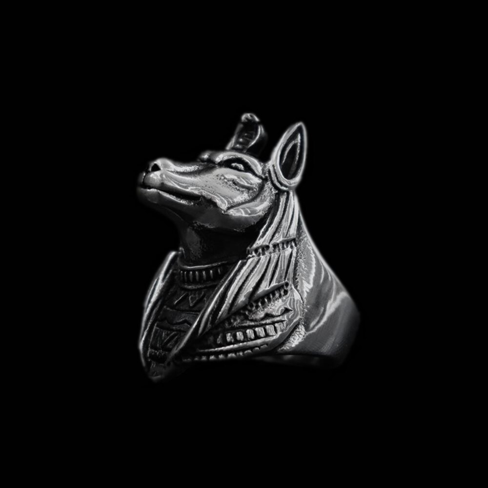 EYHIMD-Egypt-Mythology-Death-Anubis-Stainless-Steel-Ring-Egyptian-Jackal-God-Underworld-Gatekeeper-Biker-Rings-Rock-Jewelry EYHIMD Egypt Mythology Death Anubis Stainless Steel Ring Egyptian Jackal God Underworld Gatekeeper Biker Rings Rock Jewelry