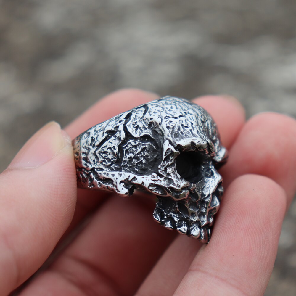 Mens-Boys-Vintage-316L-Stainless-Steel-Rugged-Skull-Rings-Fashion-Punk-Party-Biker-Jewelry Mens Boys Vintage 316L Stainless Steel Rugged Skull Rings Fashion Punk Party Biker Jewelry