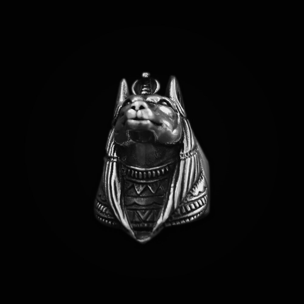 EYHIMD-Egypt-Mythology-Death-Anubis-Stainless-Steel-Ring-Egyptian-Jackal-God-Underworld-Gatekeeper-Biker-Rings-Rock-Jewelry EYHIMD Egypt Mythology Death Anubis Stainless Steel Ring Egyptian Jackal God Underworld Gatekeeper Biker Rings Rock Jewelry