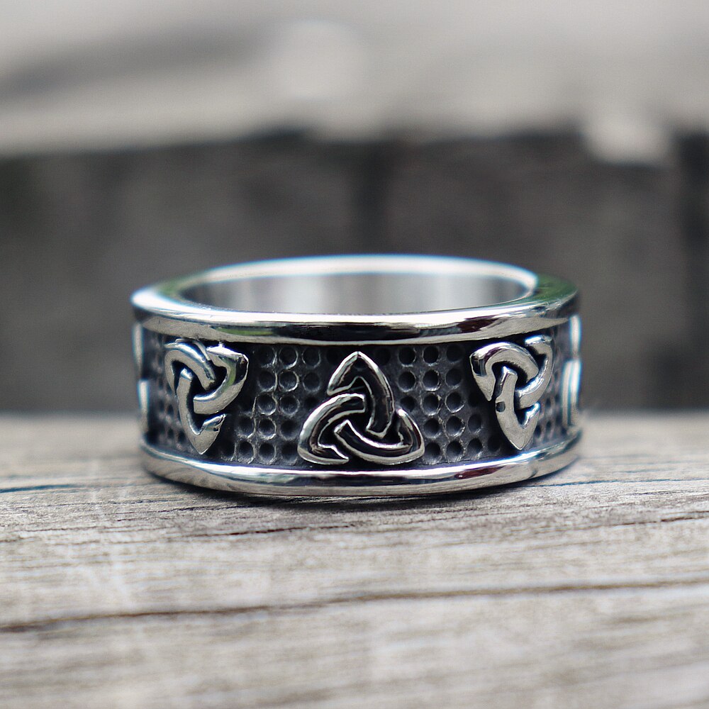 Viking-Stainless-Steel-Celtics-Knot-Ring-Men-Nordic-Trinity-Wedding-Rings-Womens-Band-Promise-Jewelry Viking Stainless Steel Celtics Knot Ring Men Nordic Trinity Wedding Rings Womens Band Promise Jewelry