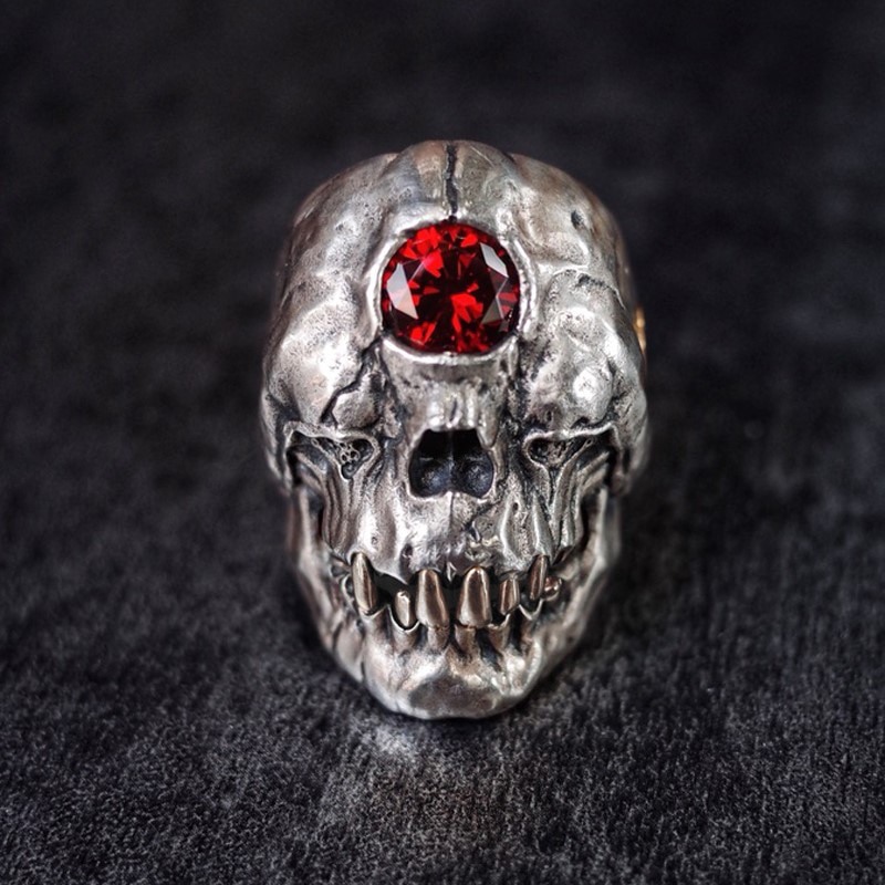 EYHIMD-Cyclops-Skull-Ring-Red-Cz-Crystal-on-The-Forehead,-Gothic-Punk-Men's-Stainless-Steel-Biker-Jewelry-Gift-for-Him EYHIMD Cyclops Skull Ring Red Cz Crystal on The Forehead, Gothic Punk Men's Stainless Steel Biker Jewelry Gift for Him