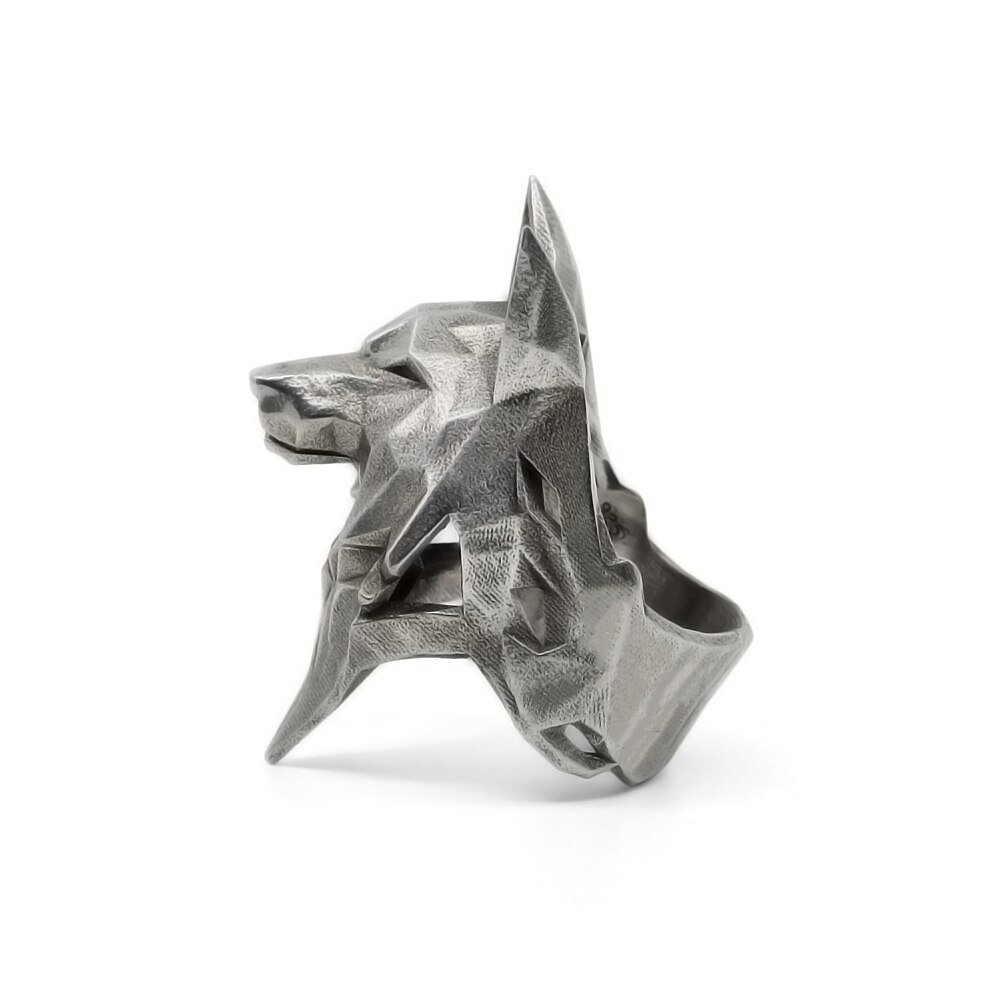 EYHIMD-Simple-Geometric-Origami-Wolf-Stainless-Steel-Ring-Men's-Fashion-Minimalism-Animal-Biker-jewelry EYHIMD Simple Geometric Origami Wolf Stainless Steel Ring Men's Fashion Minimalism Animal Biker jewelry